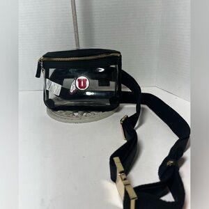 Capri Designs Belt Bag - Utah Utes - Interlock Black Belt Bag